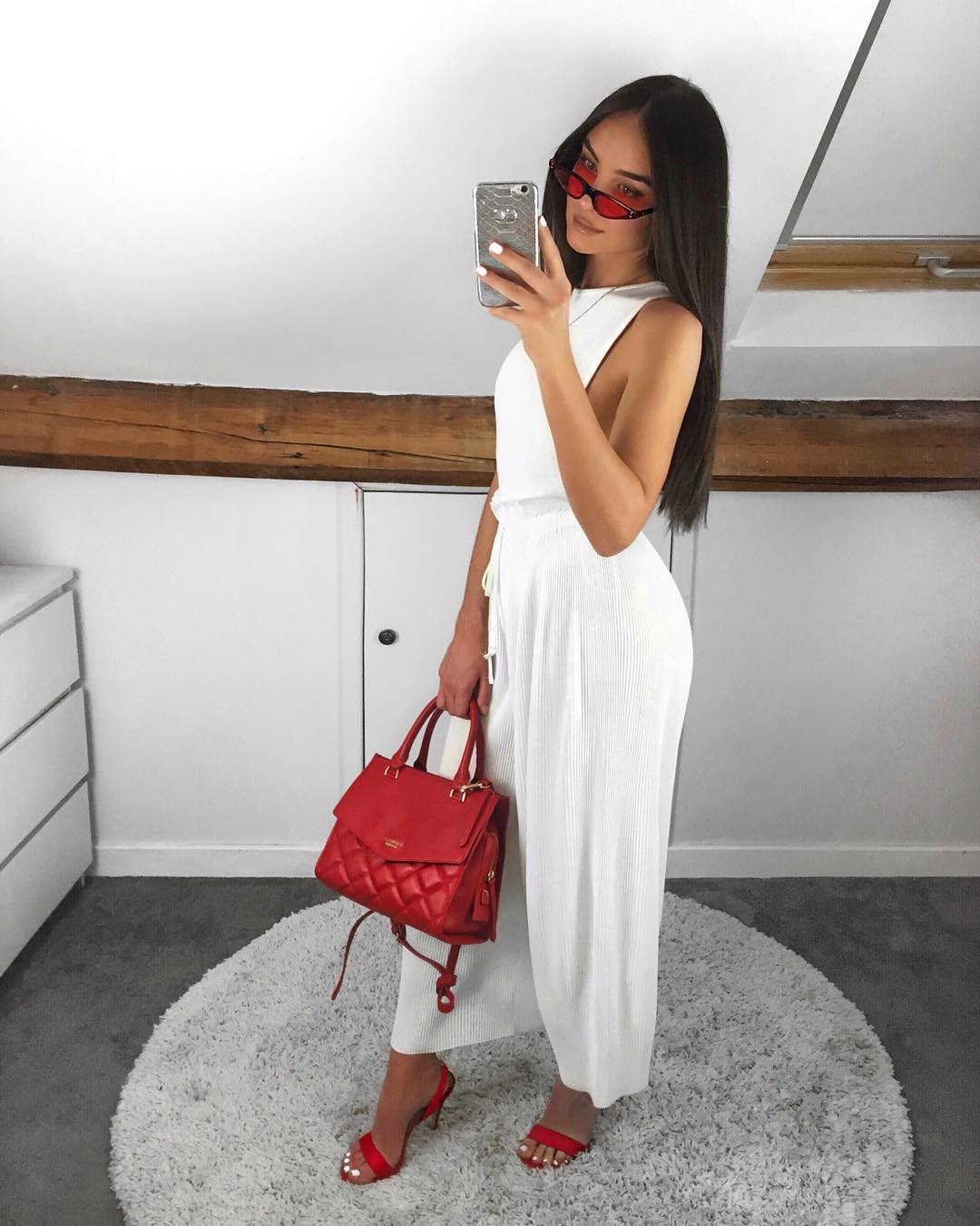 An image of the red Mila Slip Back Heel wedding shoes