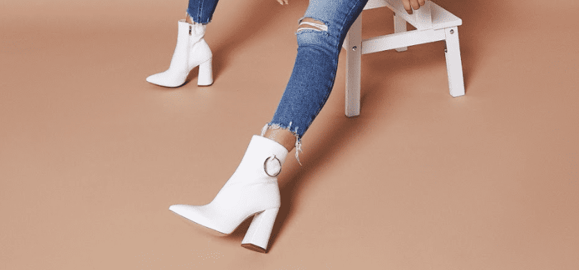 Ruben White Ankle Boots
