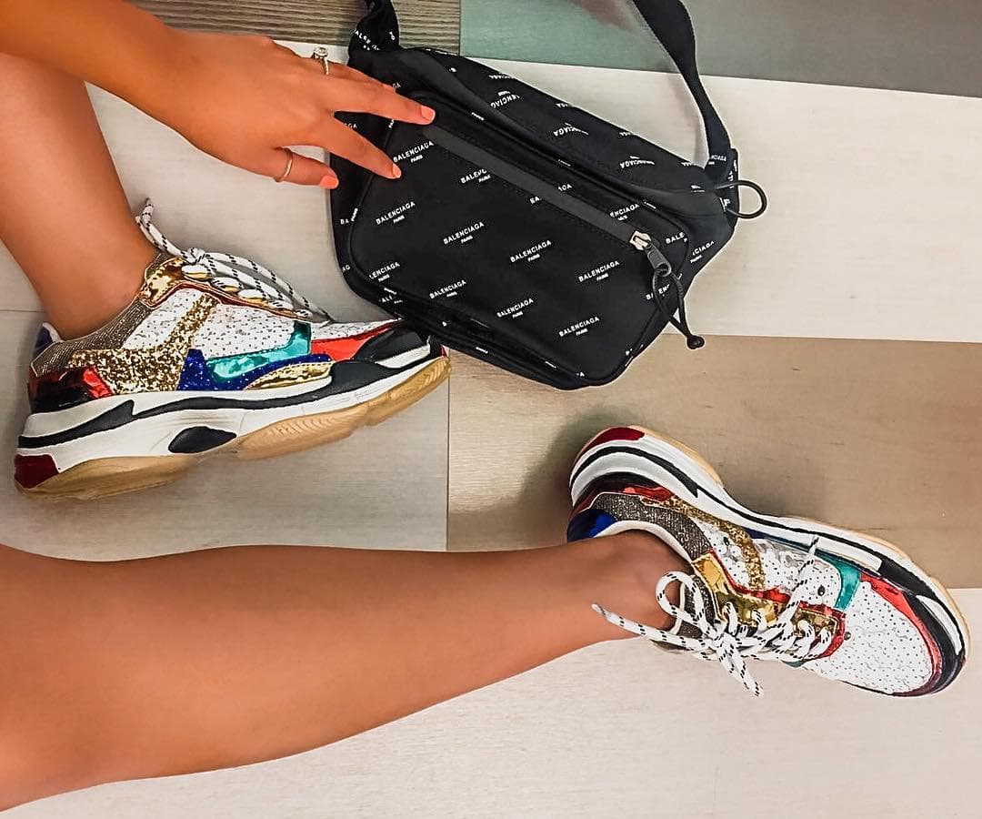 An image of shiny glittery chunky trainers